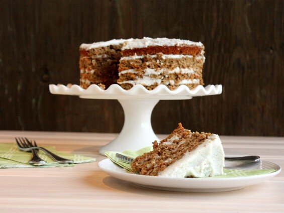 Paleo Carrot Cake with dairy free cream cheese frosting